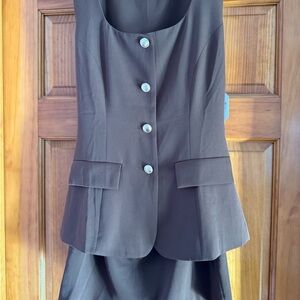 Altar'd State Chocolate Button-Front Mini Dress